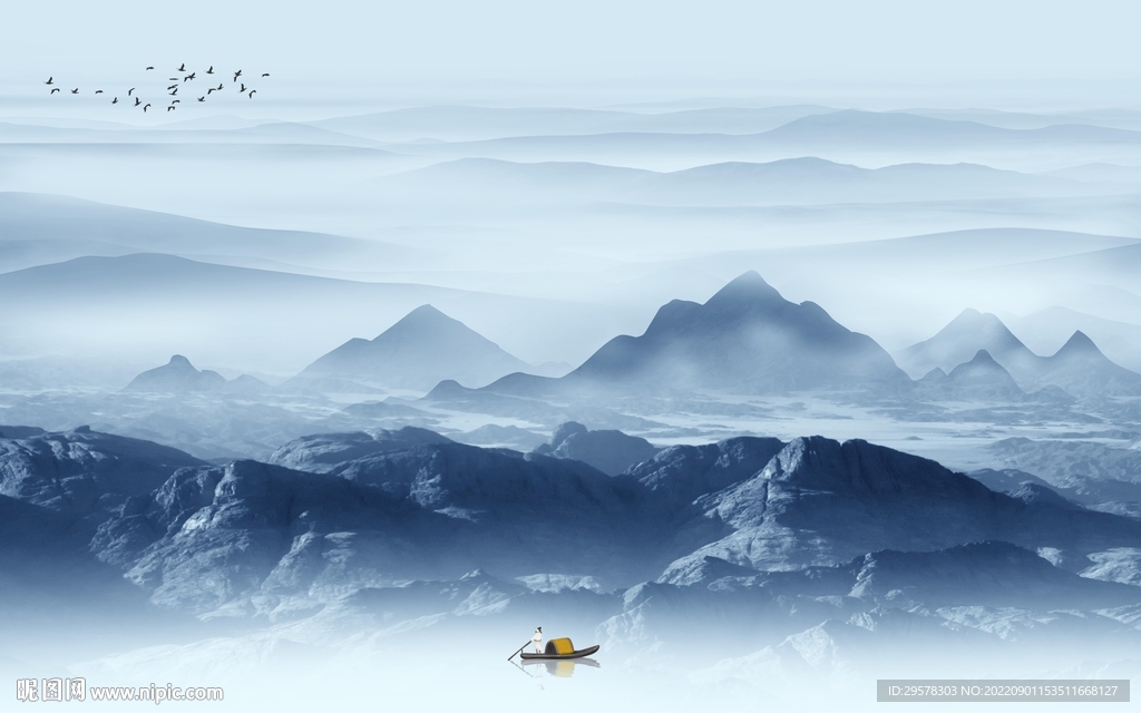 高清 最新中式山水 tIf分层