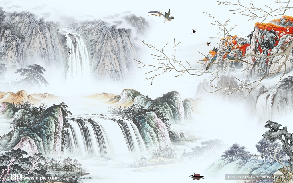 古风 最新中式山水 tIf分层