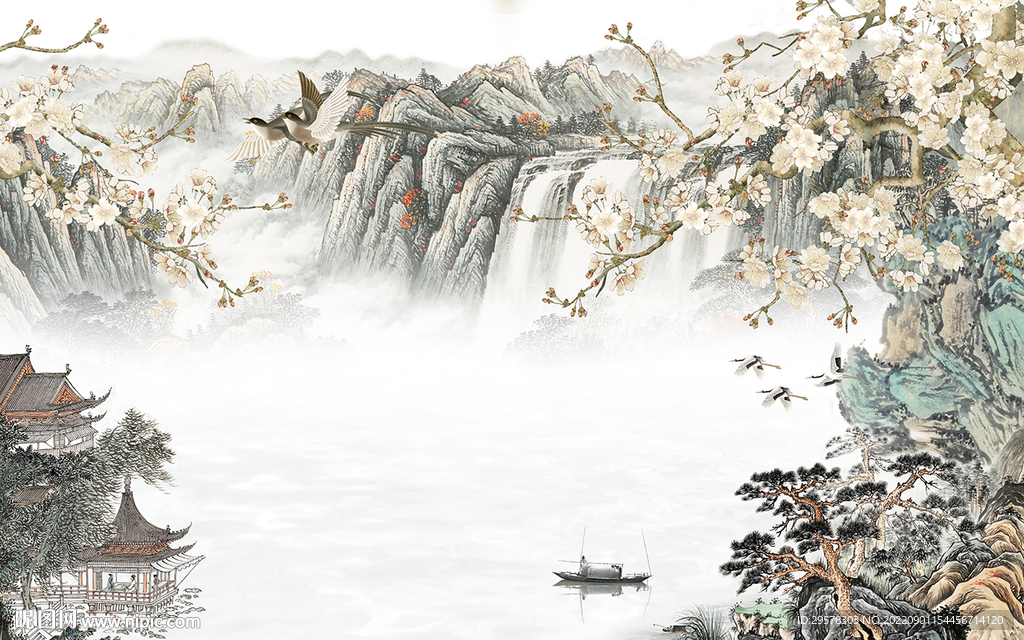 高档 最新中式山水 tIf分层