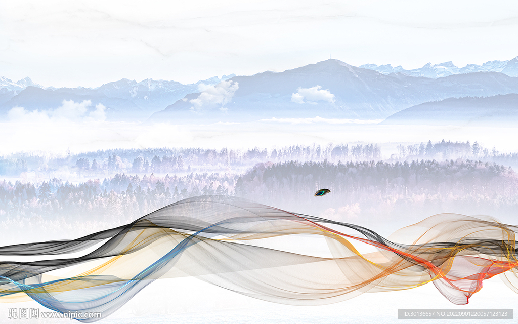 线条最新高档山水 tif分层