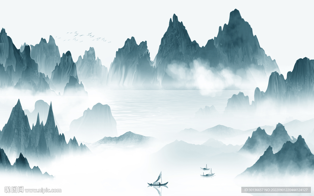 新中式最新高档山水 tif分层