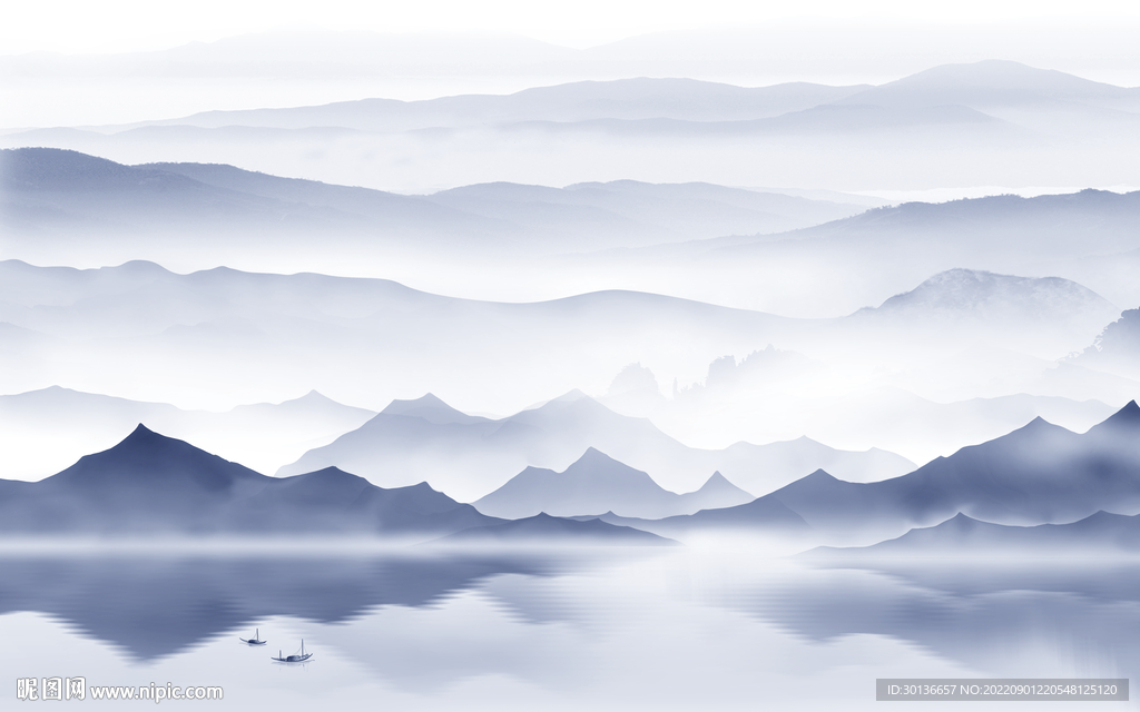 水墨最新高档山水 tif分层