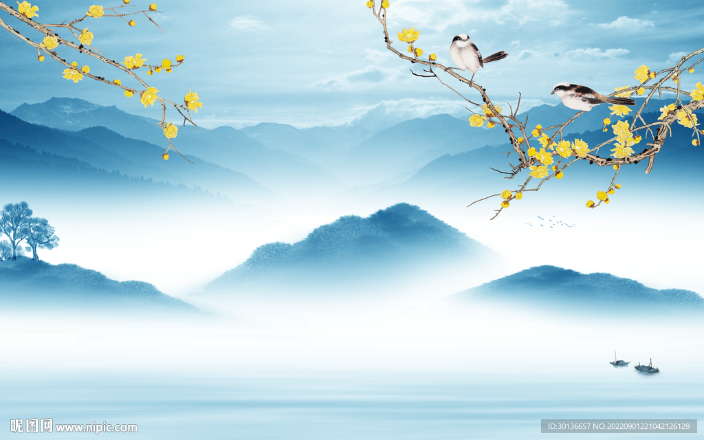 高端最新高档山水 tif分层