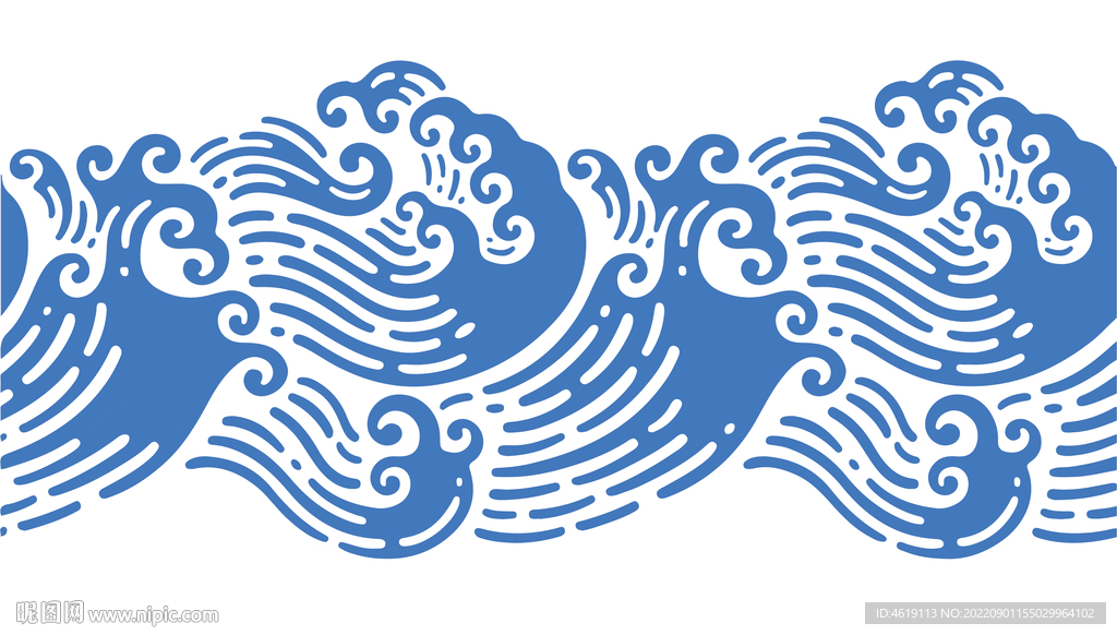 浪花海浪设计图案无缝对接