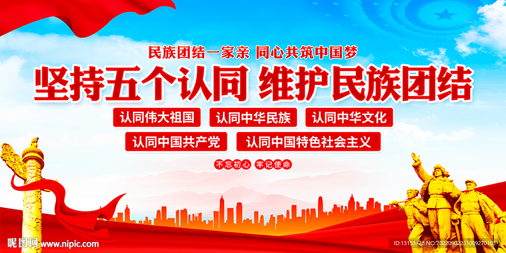 五个认同展板