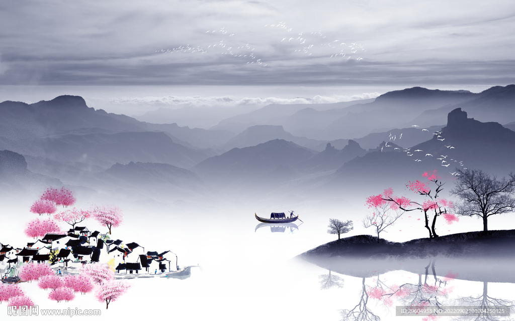 现代新品客厅山水 TIf分层