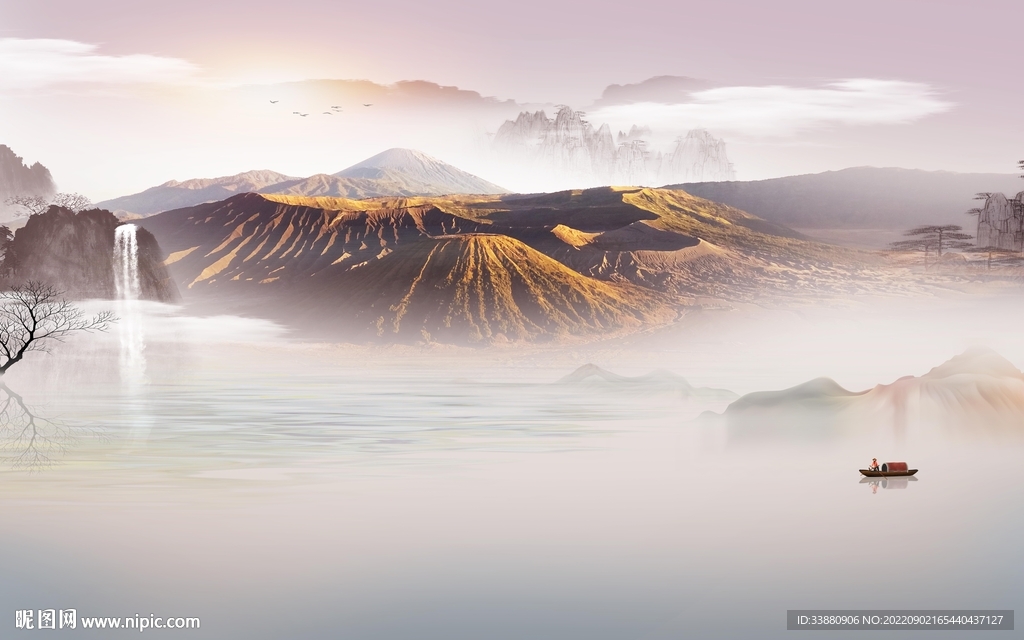 简约 新上架山水画 tif分层