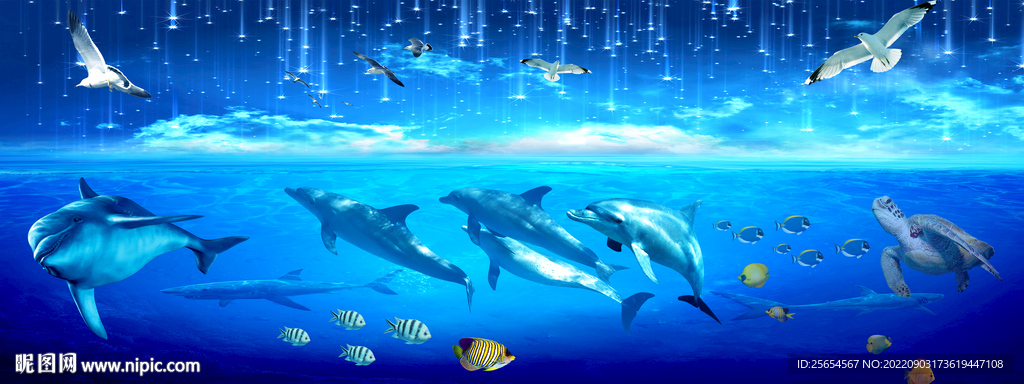 海底世界床头画