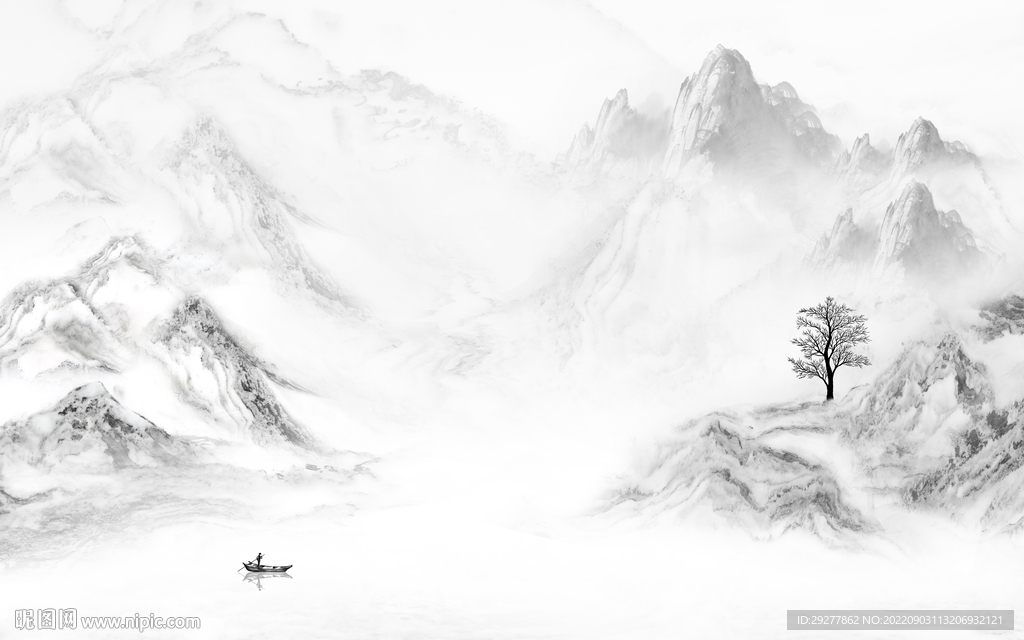 最新客厅山水新画 tif分层