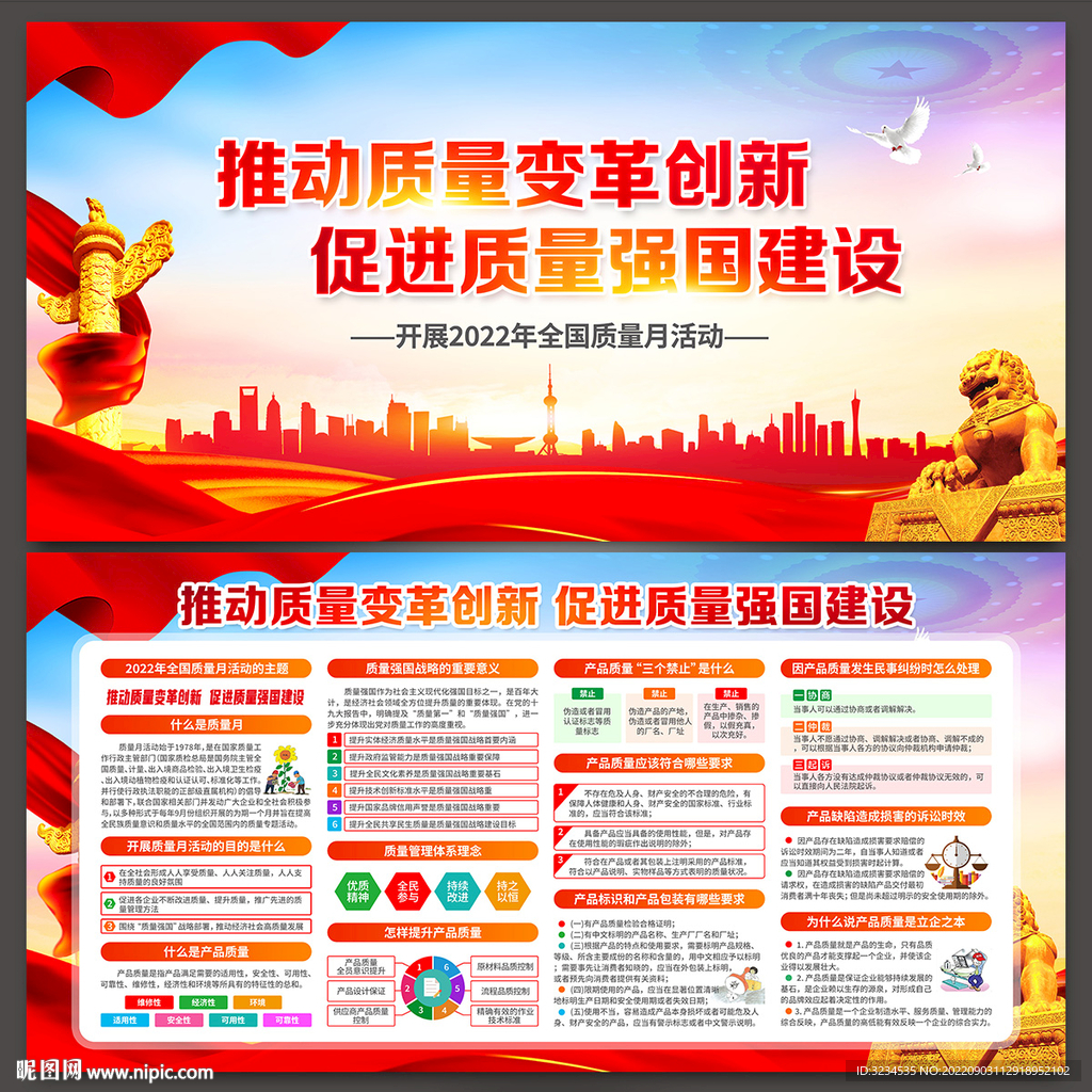 2022年全国质量月展板图片