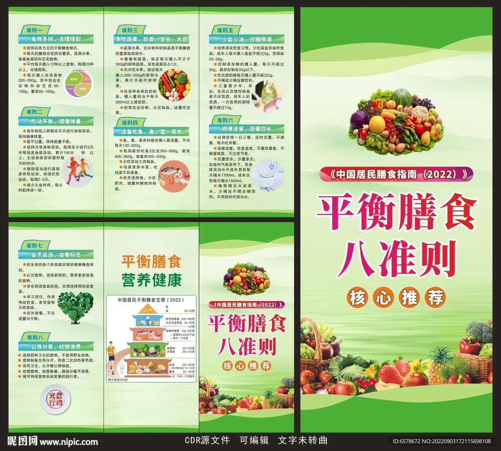中国居民膳食指南2022三折页