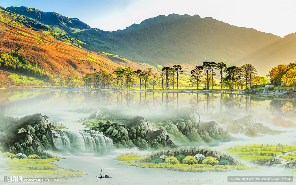 客厅最新款山水画 tIf分层