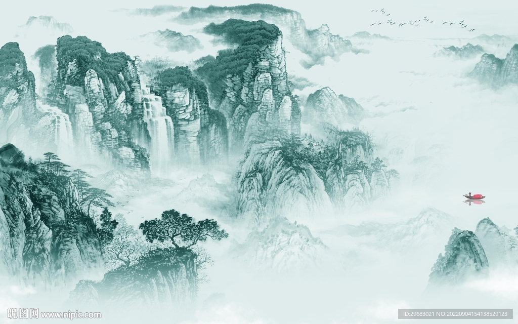 高清最新款山水画 tIf分层