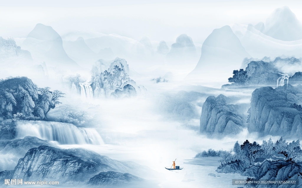 中式意境现代山水 tif分层