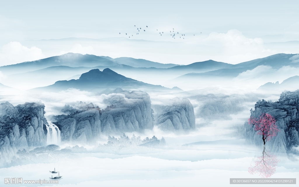 人气意境现代山水 tif分层