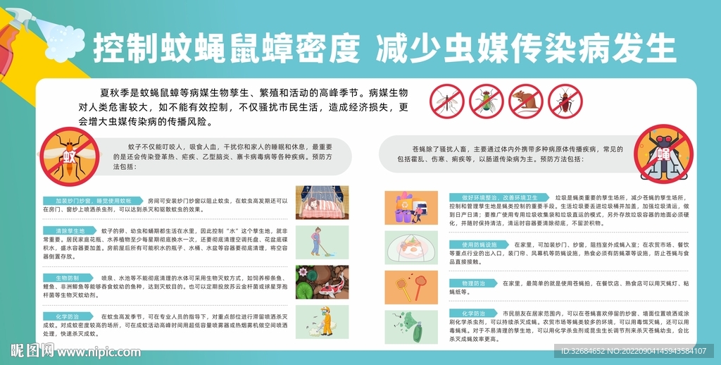 控制蚊蝇鼠蟑密度