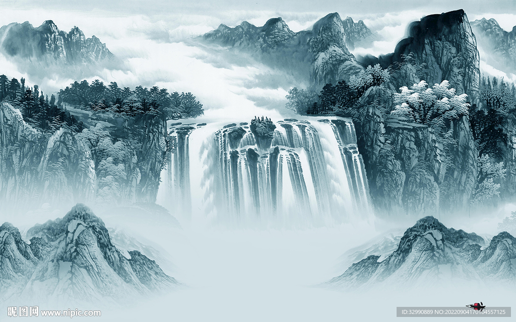 国画最新山水背景 TIf分层