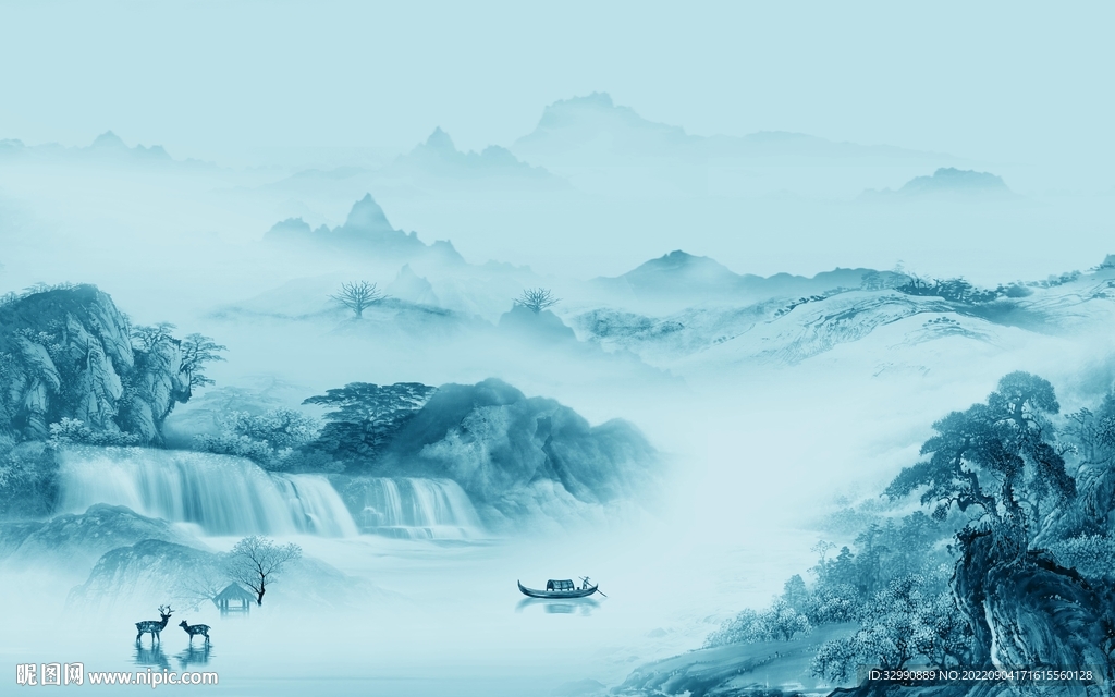 高档最新山水背景 TIf分层