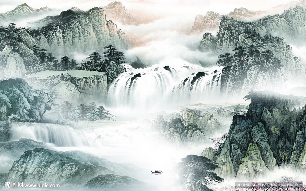 新款山水无框新画 TIf分层