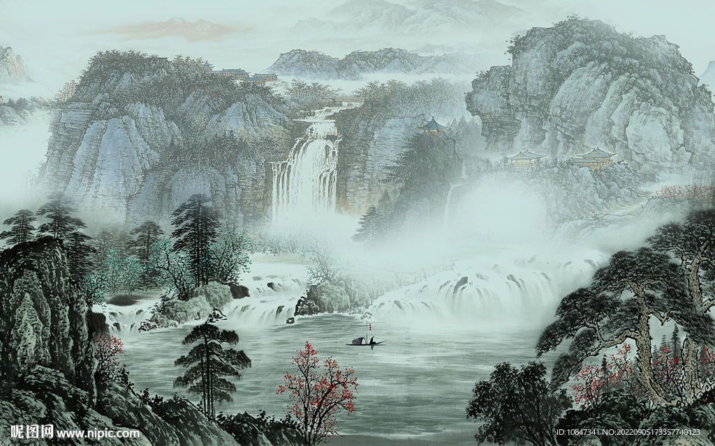 最新山水无框新画 TIf分层