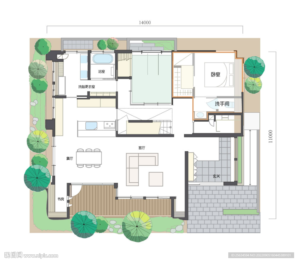 房间室内布局彩平图