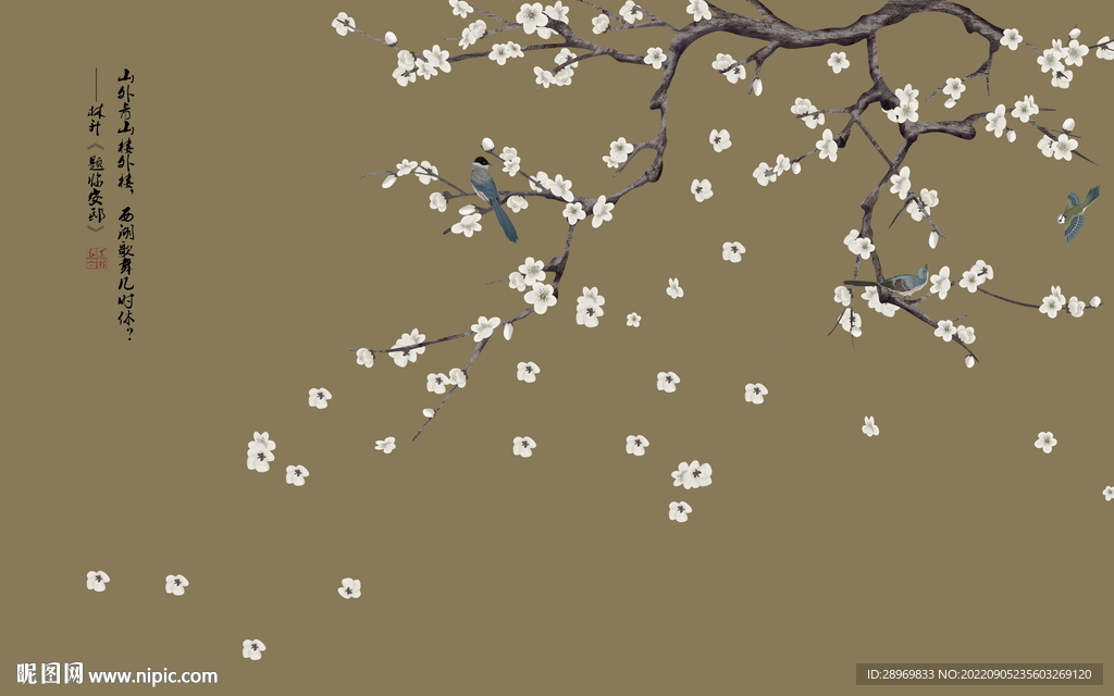 梅花中式背景墙