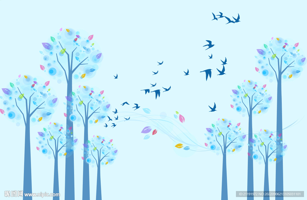 简约树背景墙图片