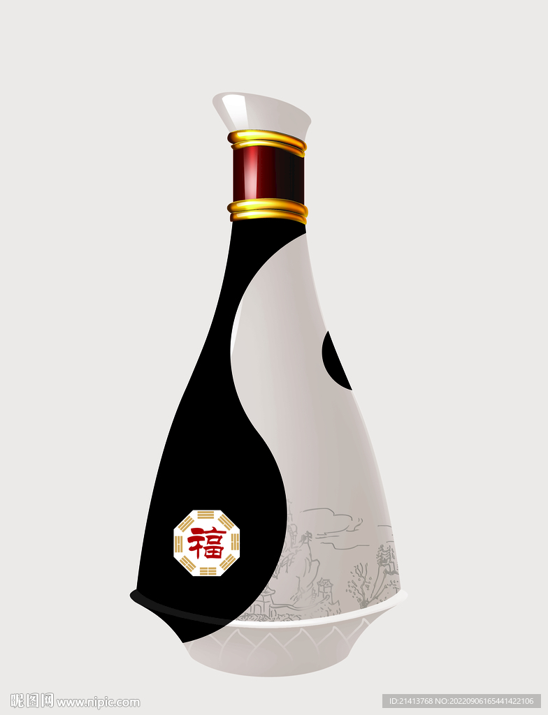 八卦酒瓶设计 
