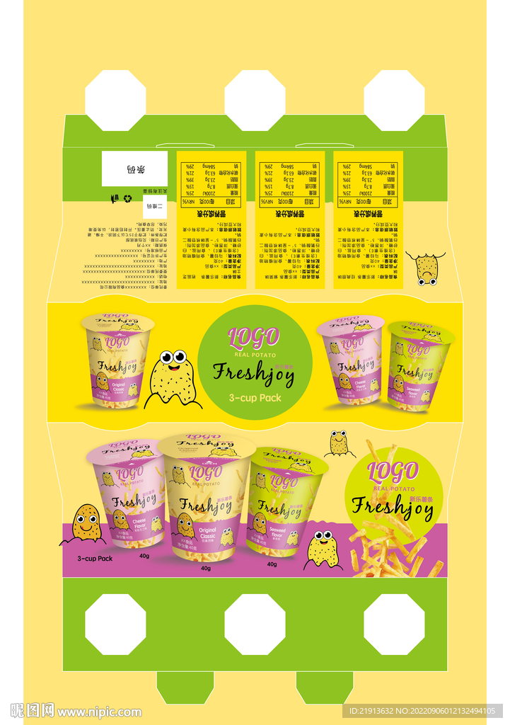 薯条组合装包装设计源文件