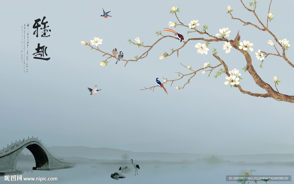 中式山水背景墙