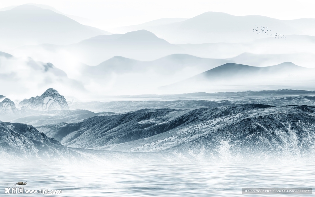 高清意境高端山水 tIf分层