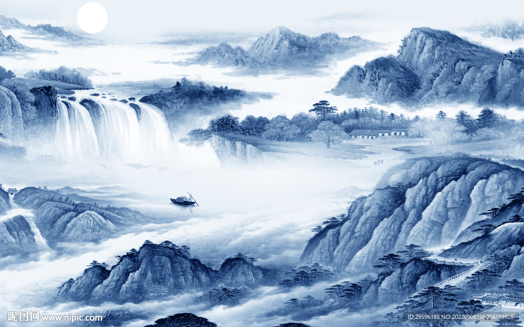 最新山水客厅画 tif分层