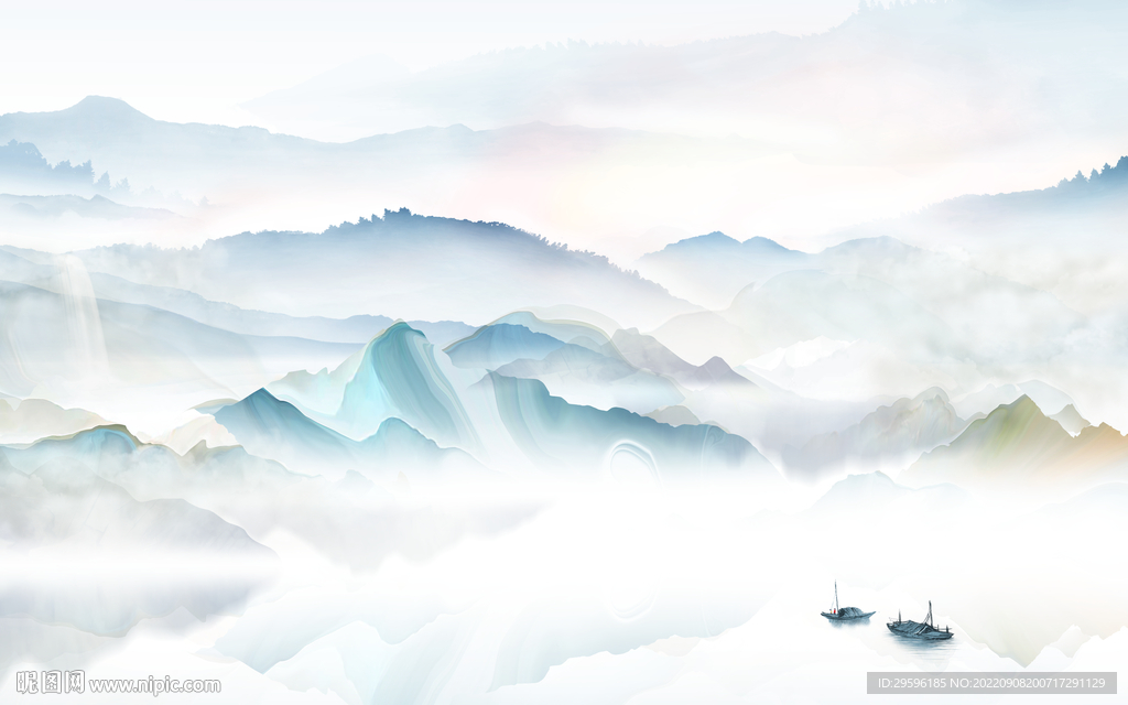 高档 新山水客厅画 tif分层