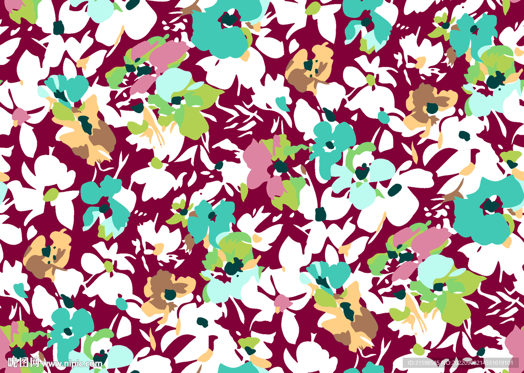 大牌抽象色块花