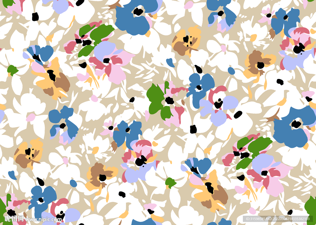 大牌 抽象 色块花