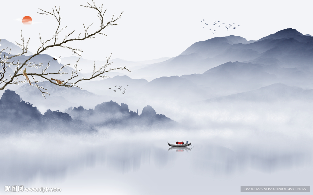 意境最新简约山水 Tif分层