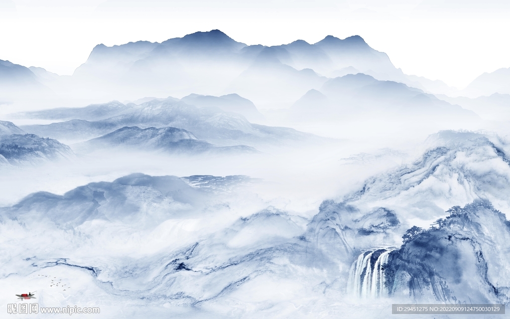 高清最新简约山水 Tif分层