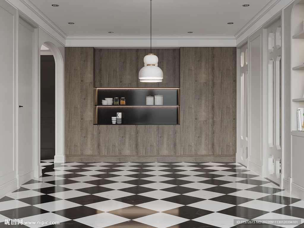 现代极简 轻奢餐厅 空场景