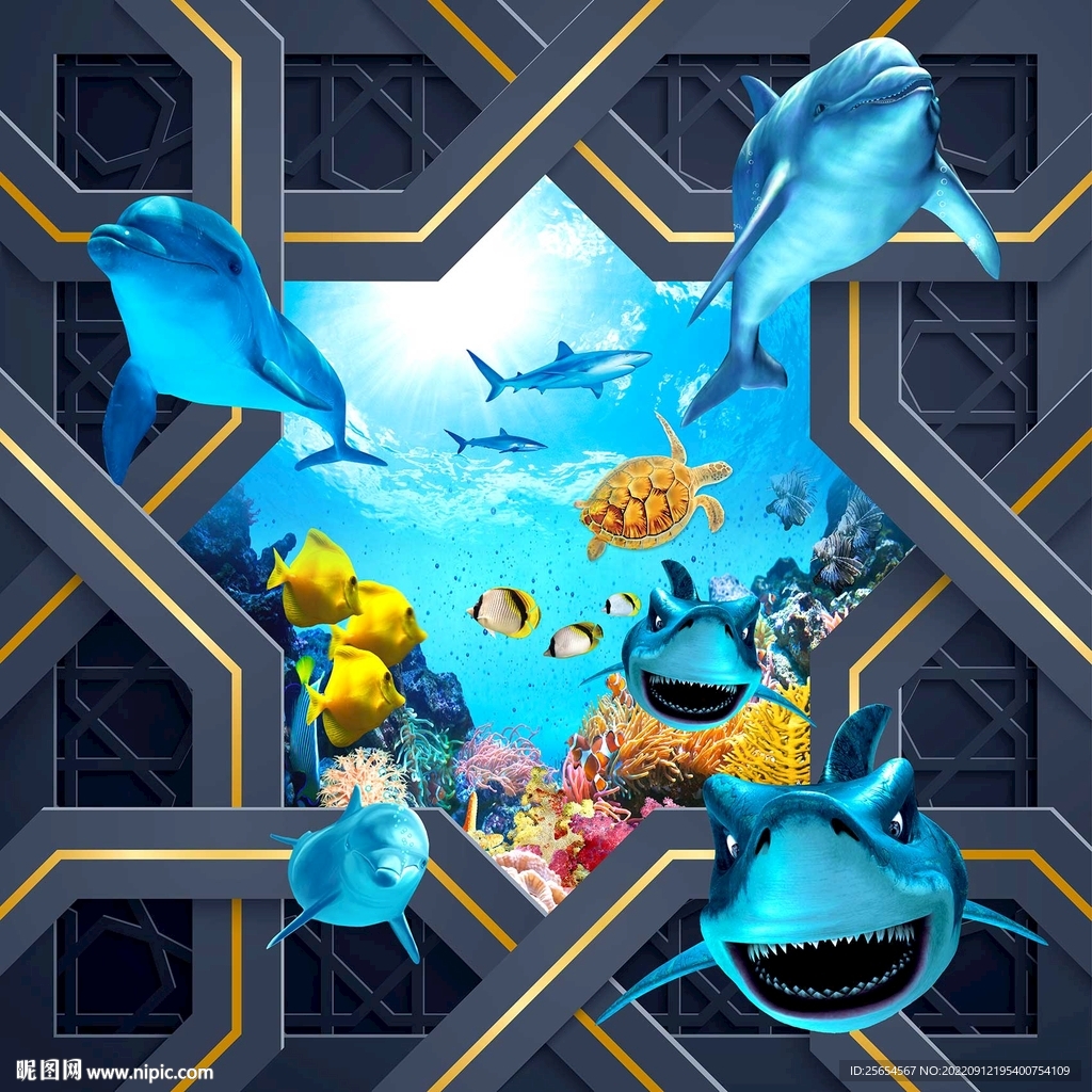 海底世界地画天顶