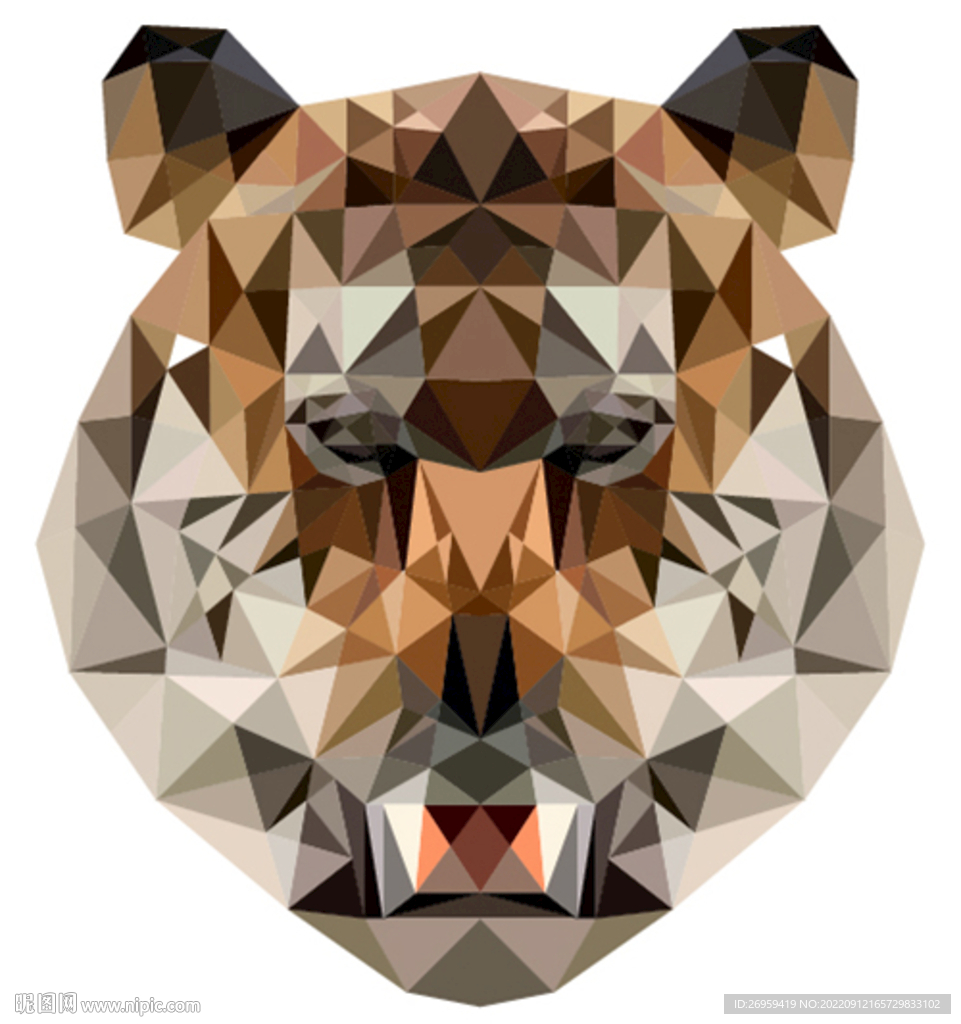 色块老虎头可变色可编辑