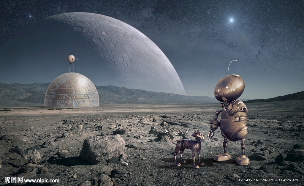 机械太空男孩房墙画