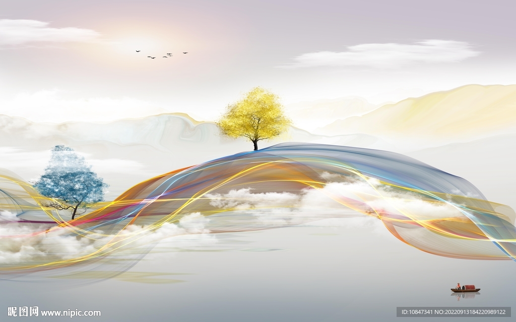 大气山水新客厅画 TIf分层