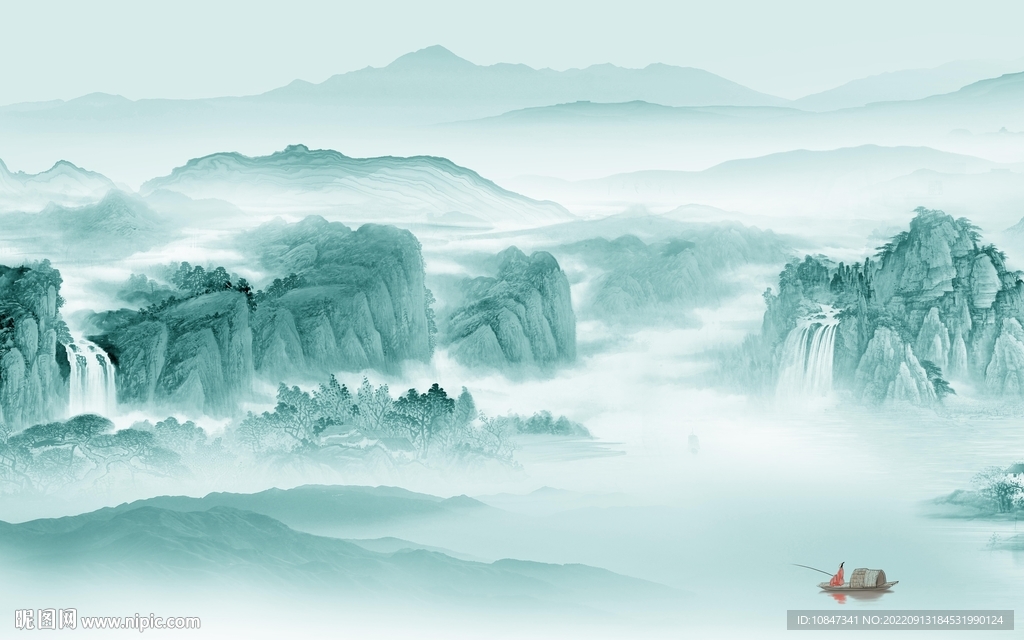 简约山水新客厅画 TIf分层