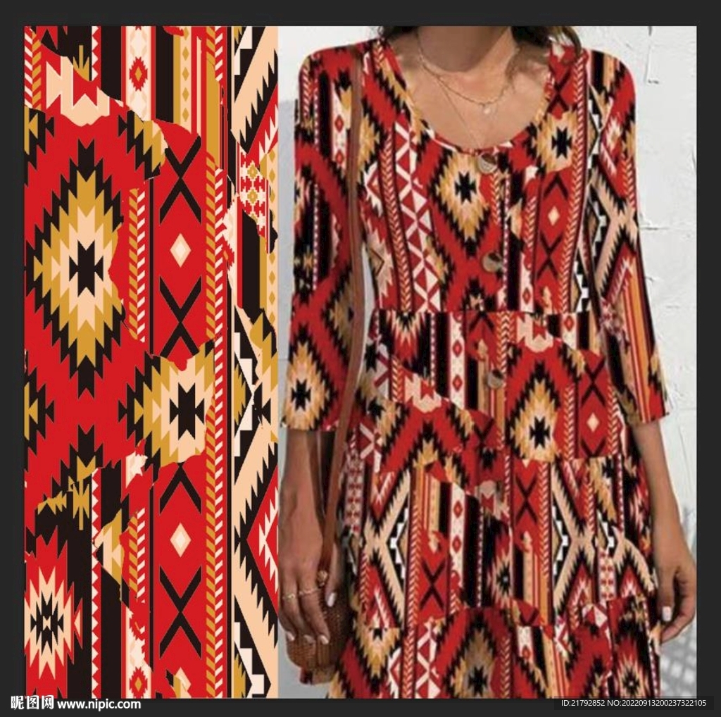 手绘几何图数码印花图片 大牌 