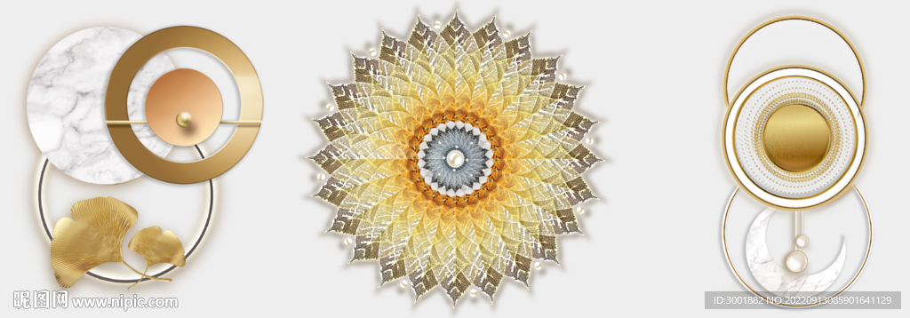 轻奢装饰画 三联画 光影画