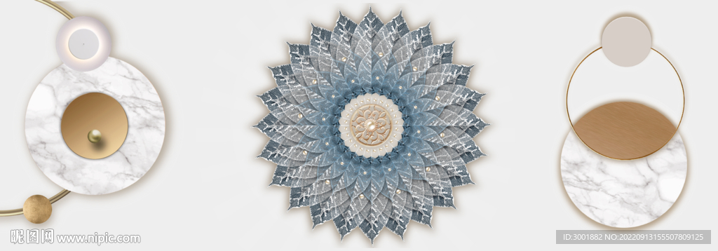 轻奢装饰画 三联画 光影画