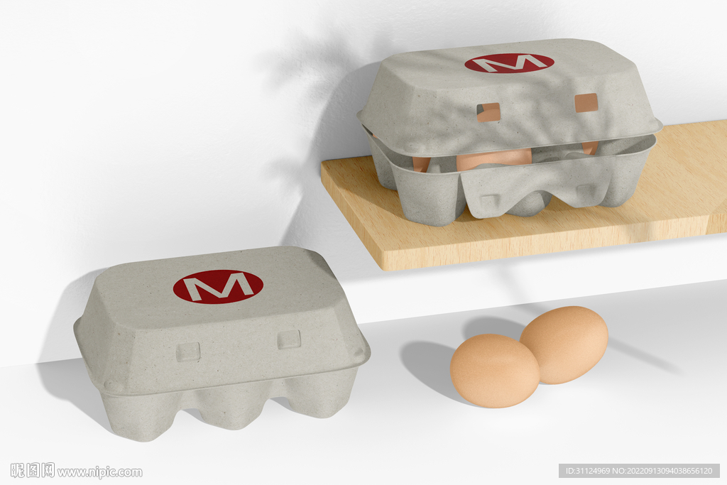 包装长方形鸡蛋盒样机PSD模型