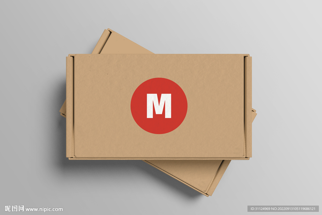 翻盖式瓦楞纸纸盒包装样机PSD