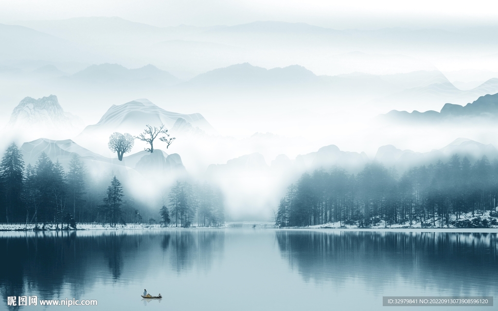 新款新中式山水图 TIf分层