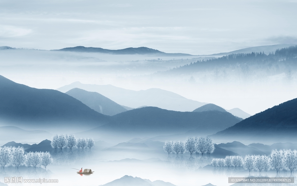 大气新中式山水图 TIf分层